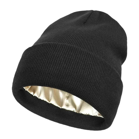 Bonnet d’hiver doublé en satin de soie